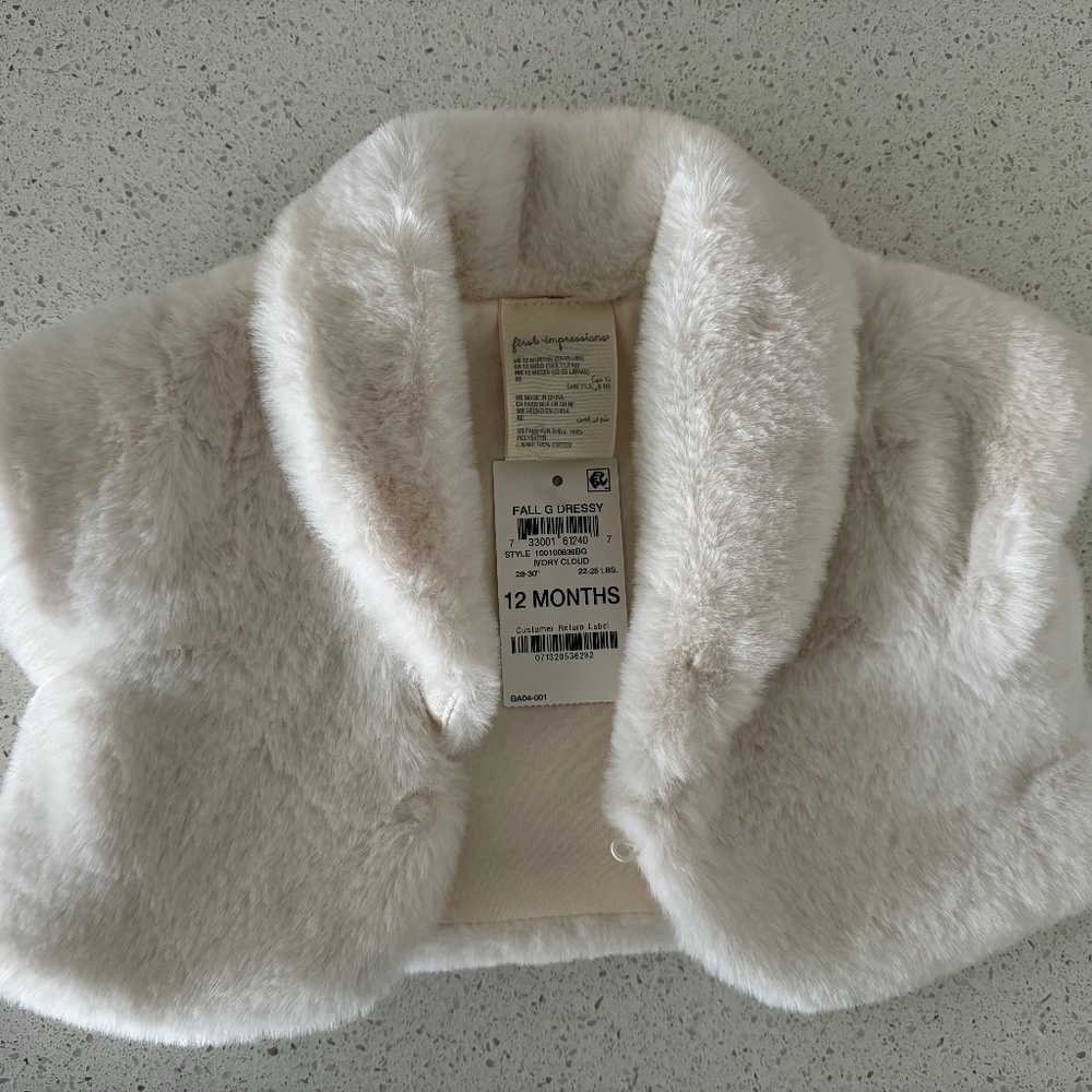 Baby girl faux fur wrap NWT